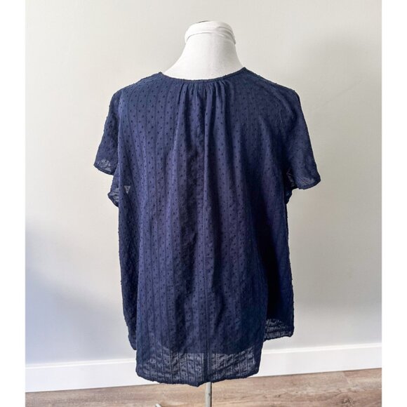 Lane Bryant Navy Button Down Lace Top - Picture 5 of 8